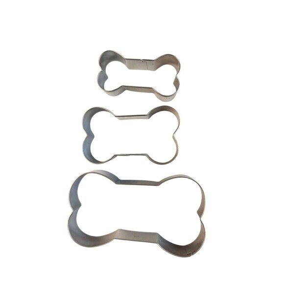 Set Of 3 Stainless Steel Bone-Shaped Cookie Cutters For Baking & Dog Treats - Picture 5 of 6